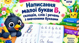 Конспект уроку письма в 1 класі НУШ «Написання малої букви в, складів, слів і речень з вивченими буквами»