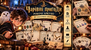 🪄 «Чарівні пригоди» — набір робочих аркушів у стилі Гаррі Поттера! ✨