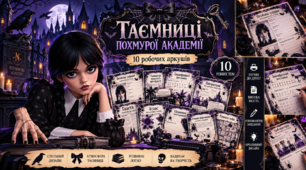 🖤 «Таємниці похмурої академії» — набір робочих аркушів у стилі «Венздей»!🕷️