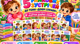 «Тиждень добрих справ» 5 креативних ранкових зустрічей НУШ  Інтерактивні ігри та челендж  1–4 класи