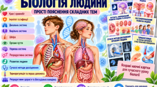 Навчальні картки з біології для учнів 8 класу. Складні теми-простими словами