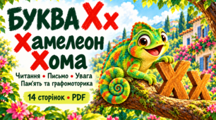 Буква Х,х. Робочі аркуші з навчання грамоти для дошкільнят і 1 класу