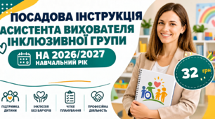 ПОСАДОВА ІНСТРУКЦІЯ АСИСТЕНТА ВИХОВАТЕЛЯ ІНКЛЮЗИВНОЇ ГРУПИ НА 2026/2027 НАВЧАЛЬНИЙ РІК