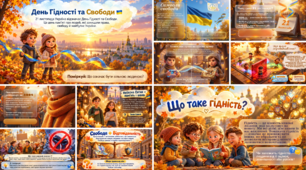 🇺🇦 «Гідність і свобода починаються з мене!» 💙💛 День Гідності та Свободи — 21 листопада | Презентація з пізнавальними завданнями та творчою майстернею | 27 слайдів
