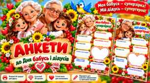 ❤️ «Моя бабуся — суперзірка! Мій дідусь — супергерой!» | Анкети для дітей
