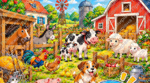 Дидактична гра з вивчення англійської мови «The Farm Animals. Find the Animals» — «Знайди тварин на фермі»