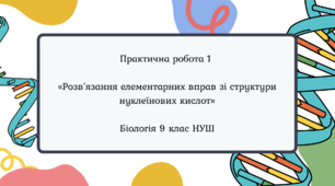 Практична робота 1 «Розв’язання елементарних вправ зі структури нуклеїнових кислот» 9 клас НУШ