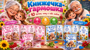 ❤️ Книжечка-гармошка «10 причин, чому я тебе люблю» | До Дня бабусь і дідусів