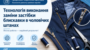 М.4. Технологія виконання заміни застібки блискавки в чоловічих штанах