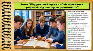 Підсумковий проєкт «Світ правничих професій: від закону до реальності». Правознавство. 9 клас. НУШ (2026). До підручника Ремех Т., Рябовол Л.
