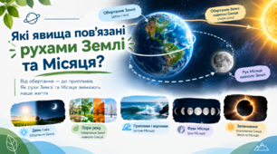 Презентація «Які явища пов'язані із рухами Землі та Місяця» | Пізнаємо природу, 6 клас (за підручником Дарії Біди)