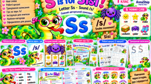 🐍 S is for Sisi! — знайомство з буквою Ss 💜