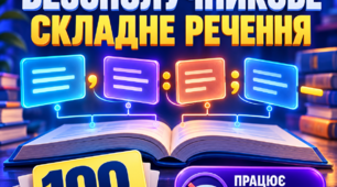 НМТ- тренажер  з української мови з теми "Безсполучникове складні речення"(працює без інтернету)