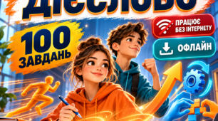 НМТ- тренажер  з української мови з теми "Дієслово"(працює без інтернету)