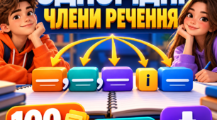 НМТ- тренажер  з української мови з теми "Однорідні члени речення"(працює без інтернету)