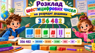 Урок 41 Розклад шестицифрових чисел на розрядні доданки.