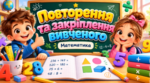 Урок 43 Повторення та закріплення вивченого. Математика. 4 клас