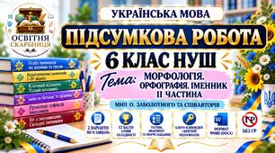 ПІДСУМКОВА РОБОТА З УКРАЇНСЬКОЇ МОВИ — 6 КЛАС НУШ.  Тема: Іменник» — ІІ ЧАСТИНА. МНП: О. Заболотного