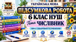 ПІДСУМКОВА РОБОТА З УКРАЇНСЬКОЇ МОВИ — 6 КЛАС НУШ. Тема: «Числівник». МНП: О. Заболотного