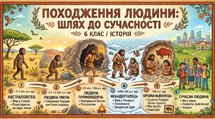 Походження людини - вправа На встановлення відповідності