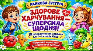 🍎 Здорове харчування — суперсила щодня! | Ранкова зустріч для 1–4 класів НУШ | 10 яскравих інтерактивних завдань